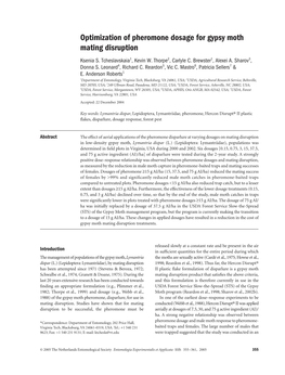 Optimization of Pheromone Dosage for Gypsy Moth Mating Disruption