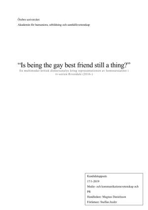 “Is Being the Gay Best Friend Still a Thing?” En Multimodal Kritisk Diskursanalys Kring Representationen Av Homosexualitet I Tv-Serien Riverdale (2016-)