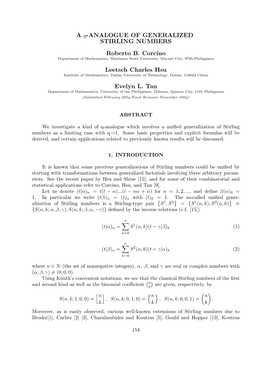 A Q-ANALOGUE of GENERALIZED STIRLING NUMBERS Roberto B
