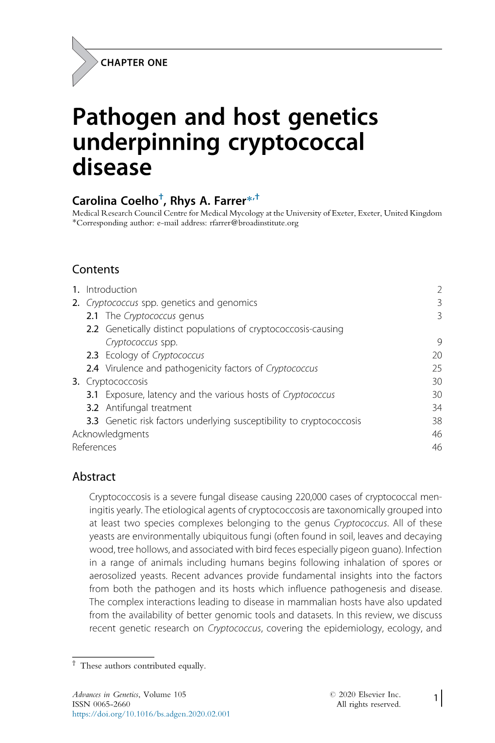 Pathogen and Host Genetics Underpinning Cryptococcal Disease