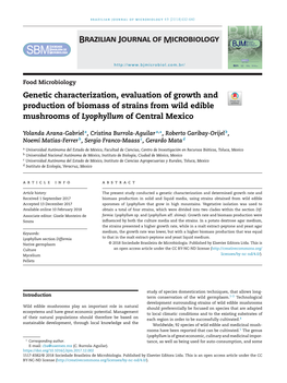 Genetic Characterization, Evaluation of Growth and Production of Biomass