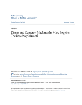 Disney and Cameron Mackintosh's Mary Poppins: the Broadway Musical