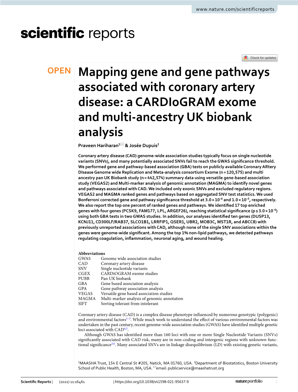 A Cardiogram Exome and Multi-Ancestry UK Biobank Analysi