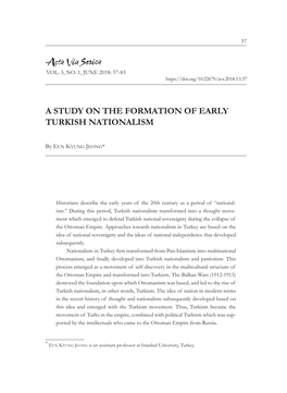 A Study on the Formation of Early Turkish Nationalism