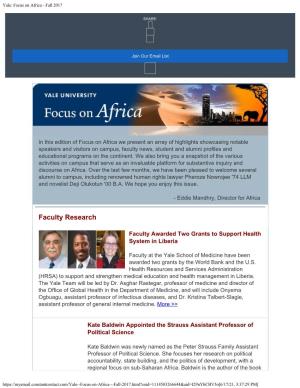Yale: Focus on Africa - Fall 2017