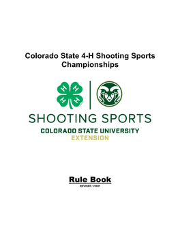 Colorado State 4-H Shooting Sports Championships Rule Book