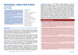 REGIONAL ANALYSIS SYRIA Humanitarian Assistance in Syria