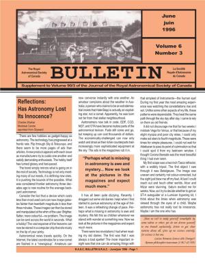 BULLETIN Du Canada Supplement to Volume 90/3 of the Journal of the Royal Astronomical Society of Canada