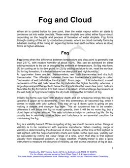 Fog and Cloud