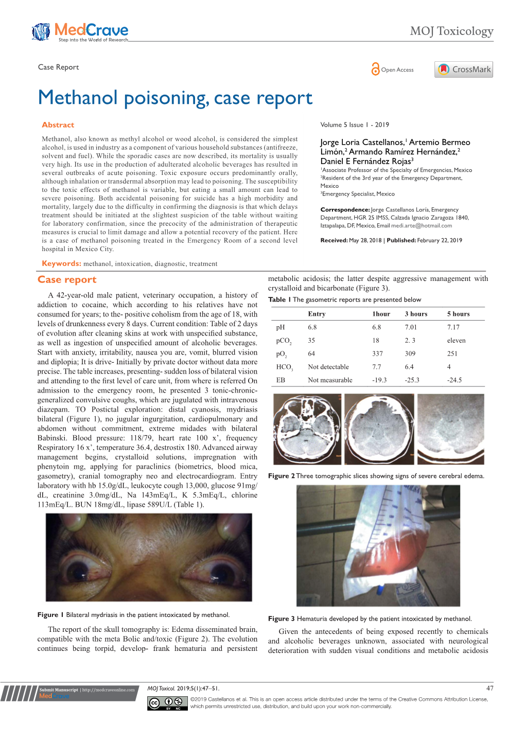 Methanol Poisoning, Case Report