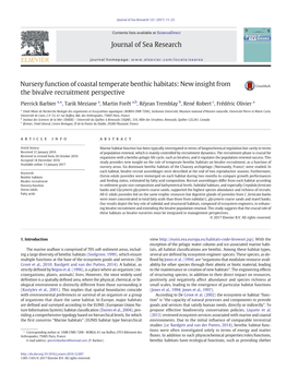 Nursery Function of Coastal Temperate Benthic Habitats: New Insight from the Bivalve Recruitment Perspective