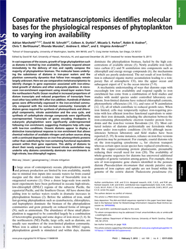 Comparative Metatranscriptomics Identifies Molecular Bases for The