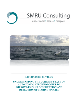 Literature Review: Understanding the Current State of Autonomous Technologies to Improve/Expand Observation and Detection of Marine Species