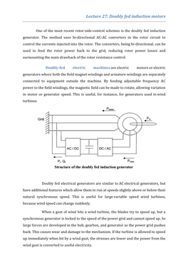 Lecture 27: Doubly Fed Induction Motors