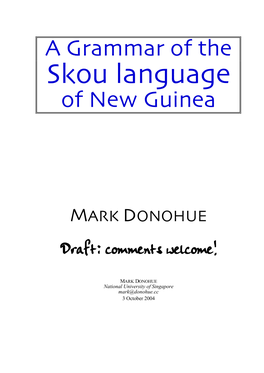 Skou Grammar, Part 1 (Mark Donohue)