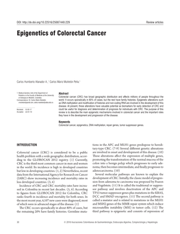 Epigenetics of Colorectal Cancer