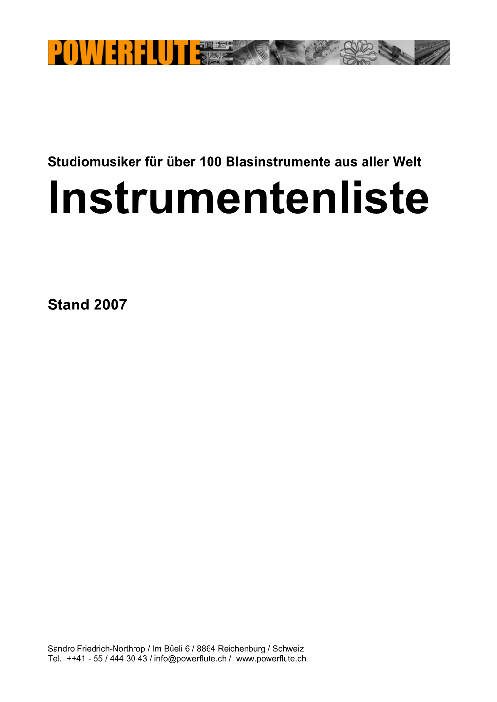 Instrumentenliste