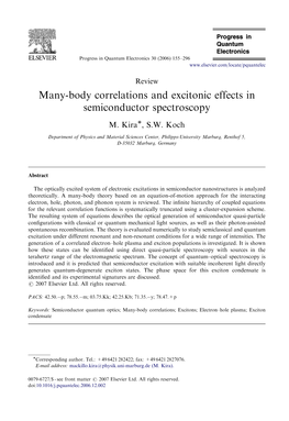 Many-Body Correlations and Excitonic Effects in Semiconductor Spectroscopy