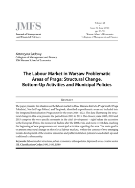 The Labour Market in Warsaw Problematic Areas of Praga: Structural Change, Bottom-Up Activities and Municipal Policies