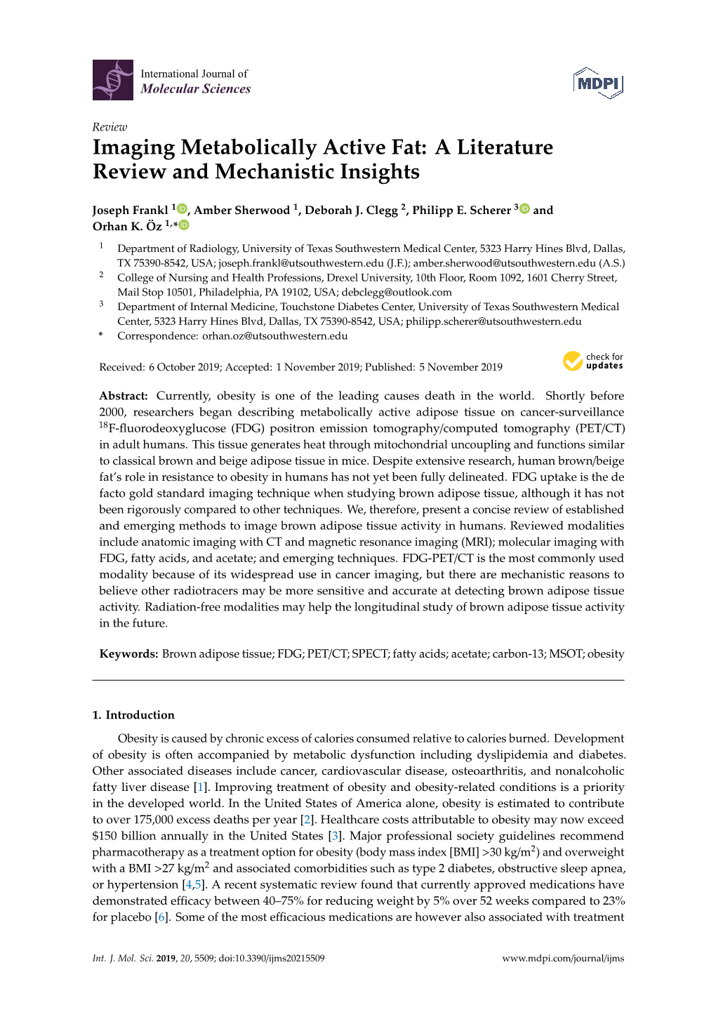 Imaging Metabolically Active Fat: a Literature Review and Mechanistic Insights