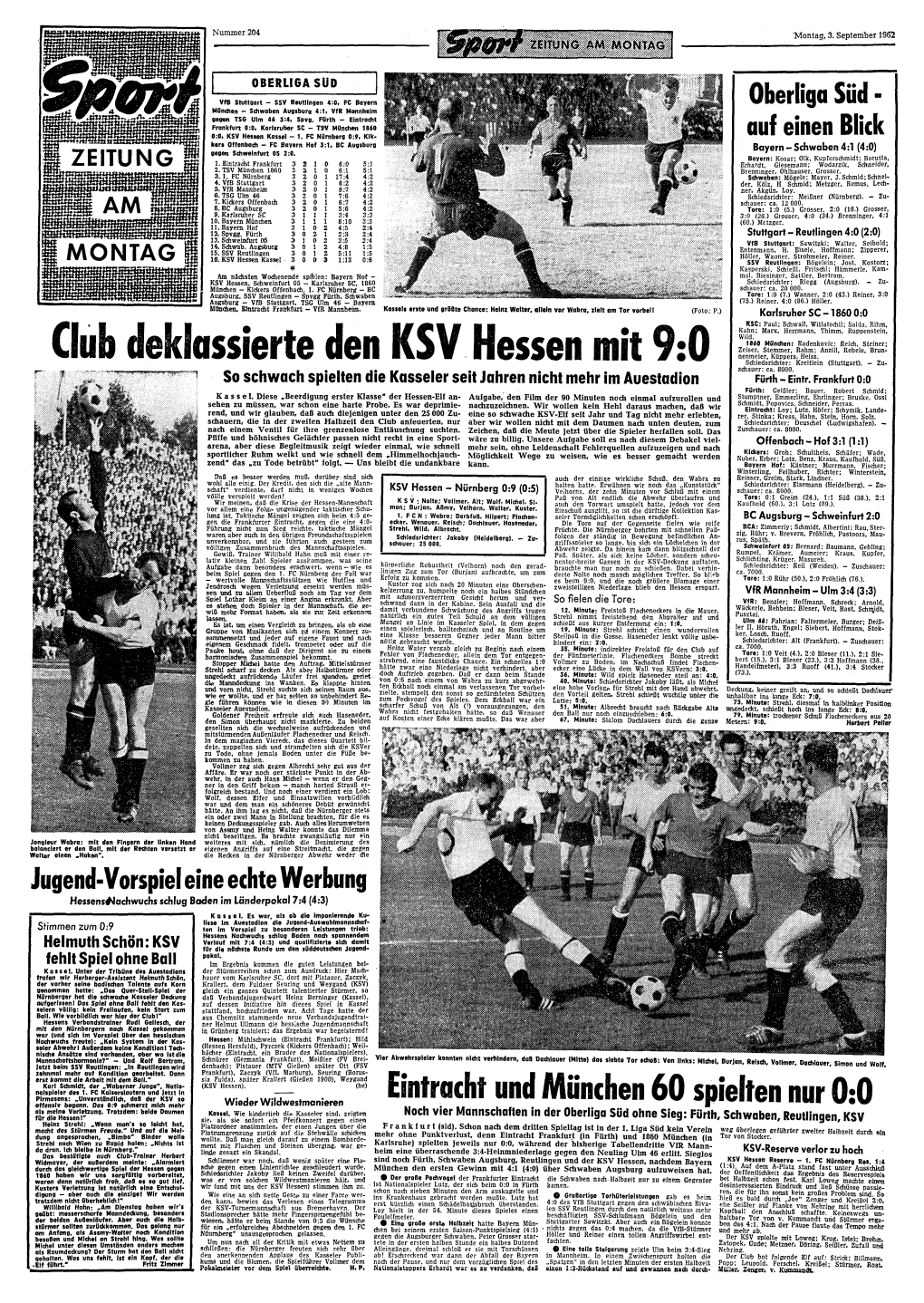 Club Deklassierte Den KSV Hessen Mit 9:0 Schiedsrichter: Kreitlein (Stuttgart)