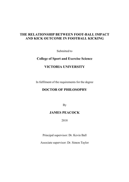 The Relationship Between Foot-Ball Impact with Kick Outcome