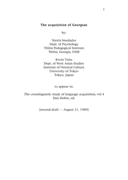 The Crosslinguistic Study of Language Acquisition, Vol 4 Dan Slobin, Ed