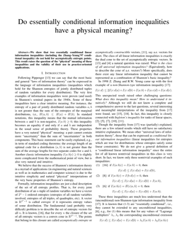 Do Essentially Conditional Information Inequalities Have a Physical Meaning?