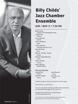 Billy Childs' Jazz Chamber Ensemble