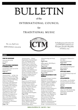 April 2012 42Nd World Conference in ISSN (Online): 2304-4039 ICTM Shanghai, People’S Republic of China, 2013