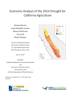 Economic Analysis of the 2014 Drought for California Agriculture