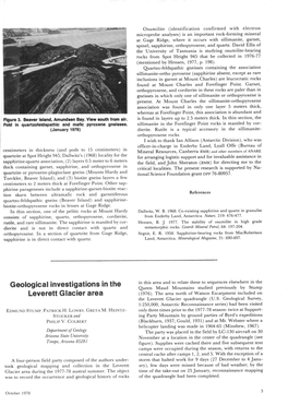 Geological Investigations in the Leverett Glacier Area