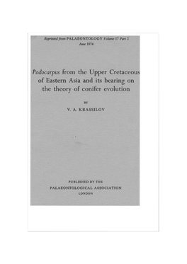 Podocarpus from the Upper Cretaceous of Eastern Asia and Its Bearing on the Theory of Conifer Evolution