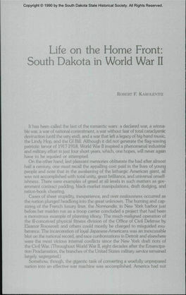 Life on the Home Front: South Dakota in World War II