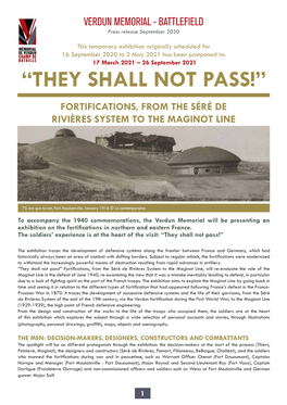 “They Shall Not Pass!” Fortifications, from the Séré De Rivières System to the Maginot Line