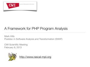 A Framework for PHP Program Analysis