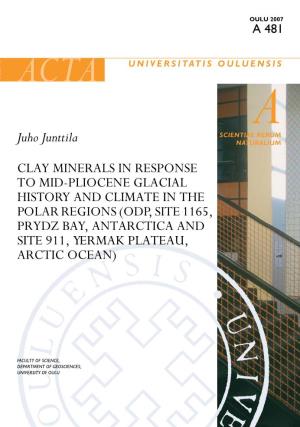 Clay Minerals in Response to Mid-Pliocene Glacial History