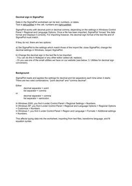 Decimal Sign in Sigmaplot
