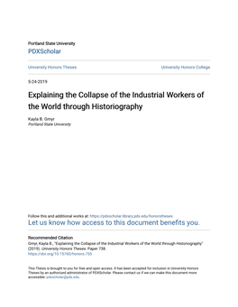 Explaining the Collapse of the Industrial Workers of the World Through Historiography