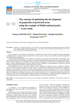 The Concept of Optimising the Development of Geoportals of Protected Areas Using the Example of Polish National Parks – a Case Study