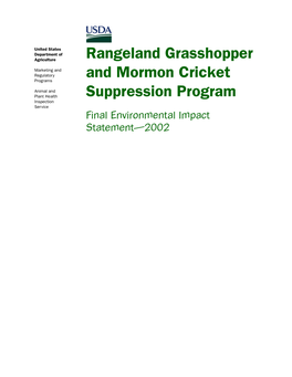 Rangeland Grasshopper and Mormon Cricket Suppression Program 1