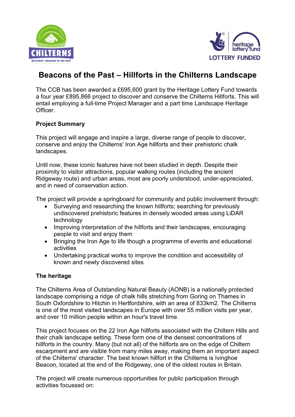 Hillforts in the Chilterns Landscape