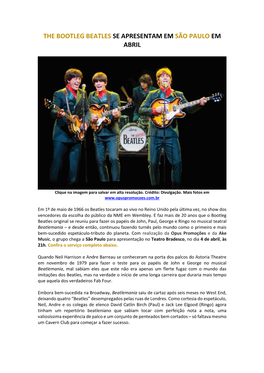 The Bootleg Beatles Se Apresentam Em São Paulo Em Abril