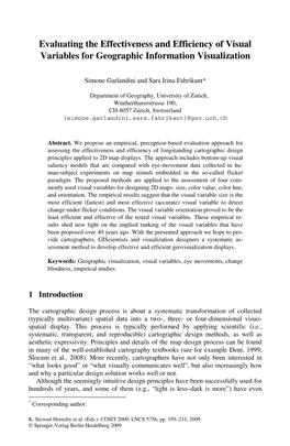 Evaluating the Effectiveness and Efficiency of Visual Variables for Geographic Information Visualization