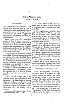 Fault at Waimea, Oahu HAROLD S