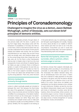 Principles of Coronademonology
