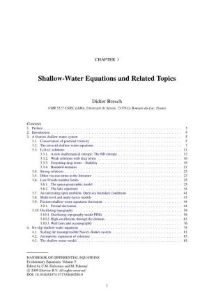 Shallow-Water Equations and Related Topics