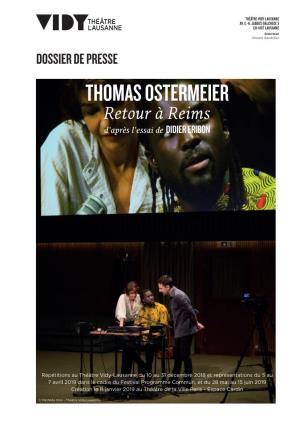 THOMAS OSTERMEIER Retour À Reims D’Après L’Essai De DIDIER ERIBON