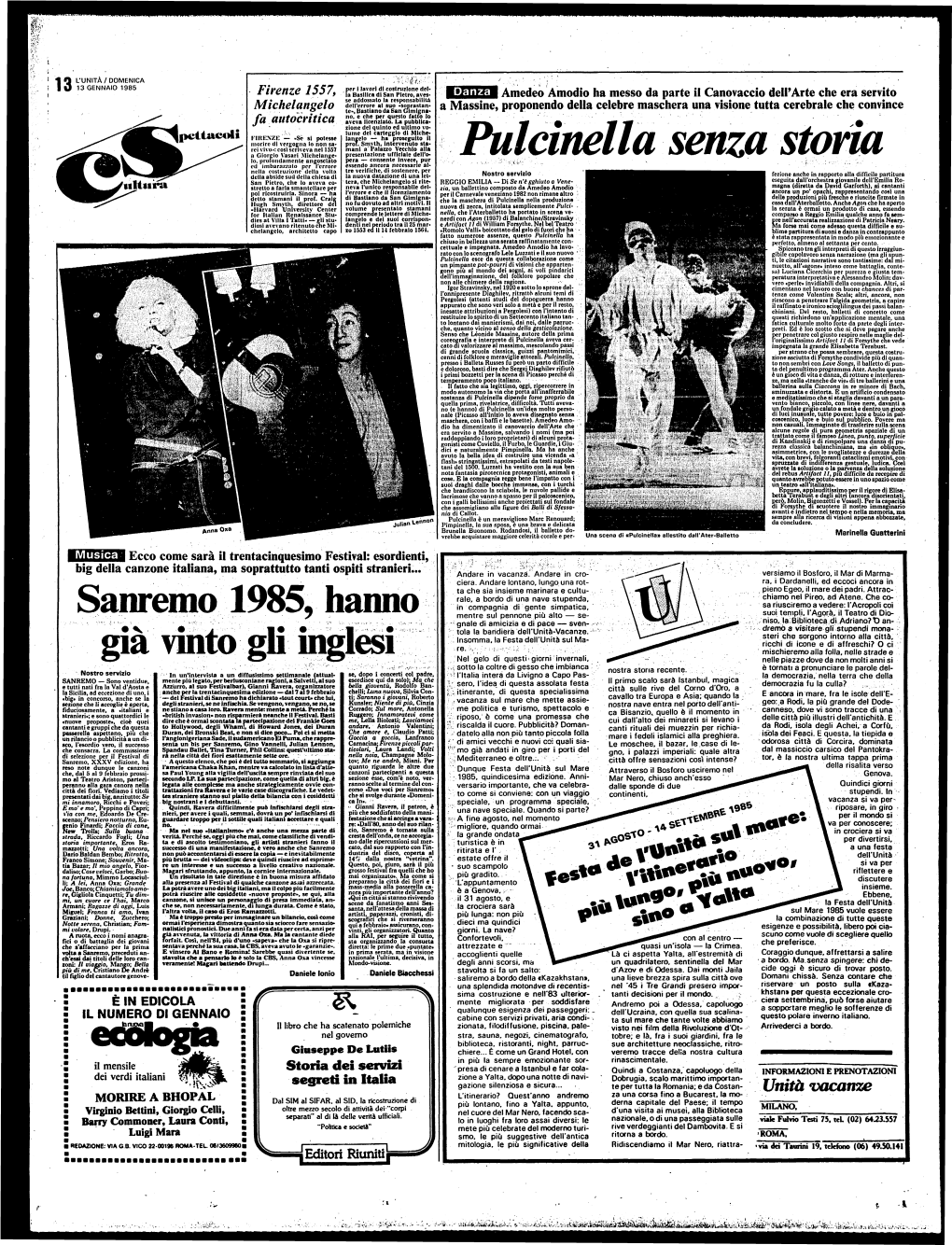 Sanremo 1985, Hanno Già Vìnto Gli Inglesi