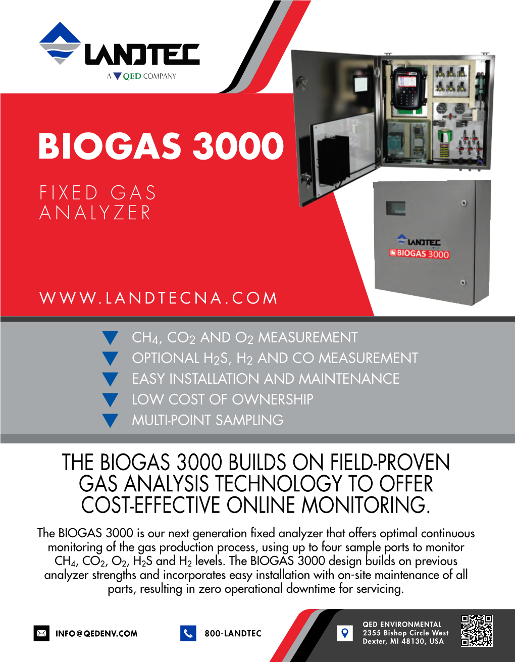Biogas 3000 Fixed Gas Analyzer